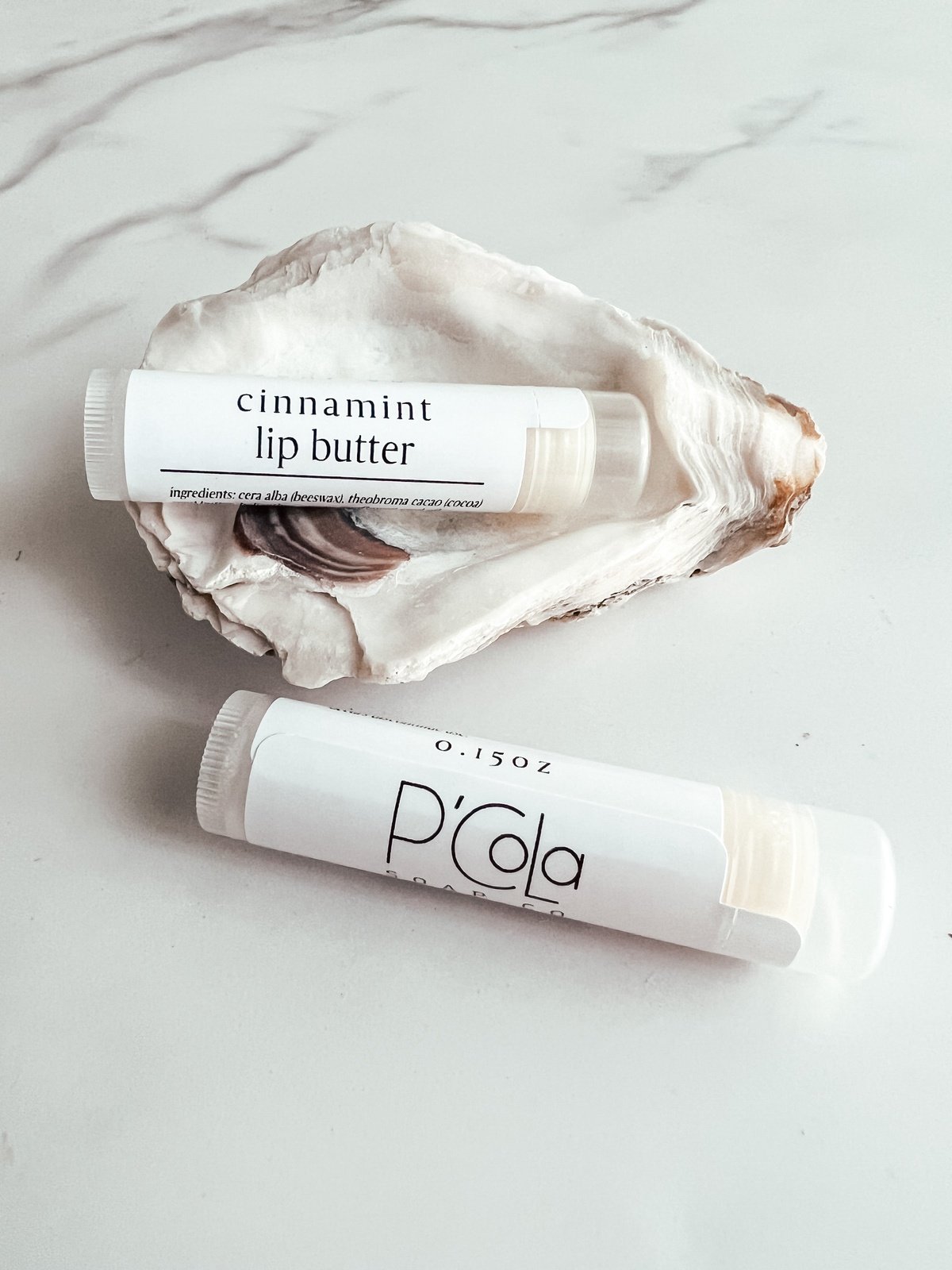 all natural lip balm with cinnamon and fresh mint